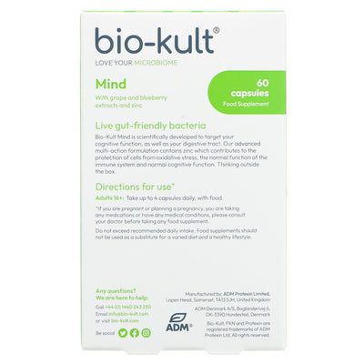 Bio-Kult Mind: Multi-action formulation with zinc for cognitive function & immune support. Gluten-free & scientifically developed. Think outside the box.