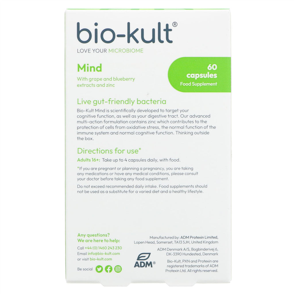 Bio-Kult Mind: Multi-action formulation with zinc for cognitive function & immune support. Gluten-free & scientifically developed. Think outside the box.