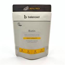 Balanced | Biotin 60 Veggie Caps - Refill Pouch | 60 capsule