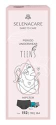 Selenacare | TEENS period panties Hipster Black Size 152 | 1 box