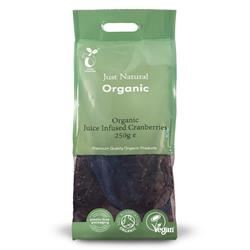 Just Natural Organic | Organic Juice Infused Cranberries 250g | 250g