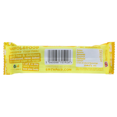 Nakd Lemon Drizzle Bar: zesty & sweet gluten-free, vegan snack made with natural ingredients. Perfect anytime treat.