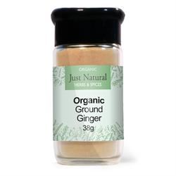 Just Natural Herbs | Organic Ground Ginger (Glass Jar) 40g | 40g