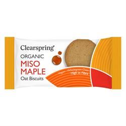 Clearspring | Organic Oat Biscuits - Miso Maple 40g | 40g