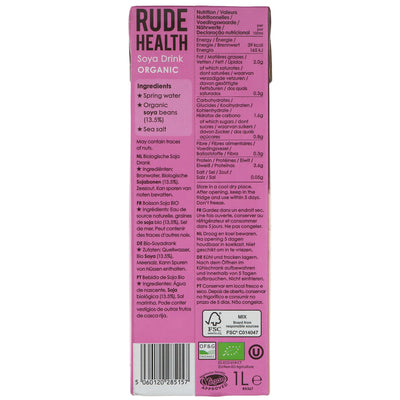 Rude Health | Organic Soya Drink | 1l