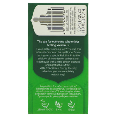 Yogi Tea | Green Energy - Green Tea, Guarana, Ginger | 17 bags