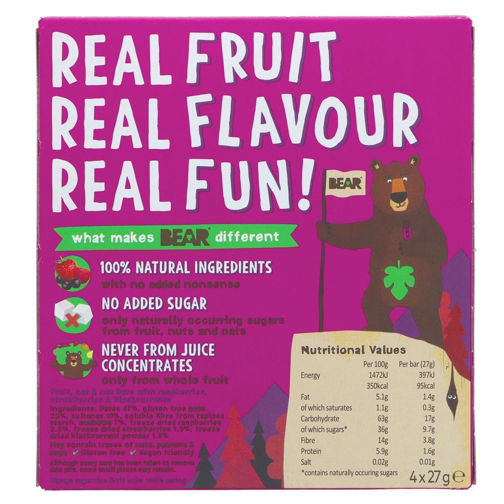 Bear | Forest Fruit Bars - Multipack - contains cashew nuts | 4 x 27g