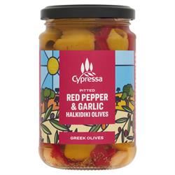 Cypressa | Pitted Halkidiki Olives with Red Pepper & Garlic 315g | 315g