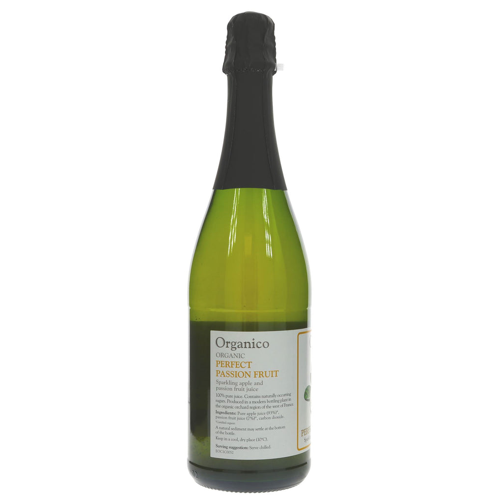 Organico's Perfect Passionfruit Fizz is an organic, vegan beverage made from passionfruit grown in a biodynamic orchard.