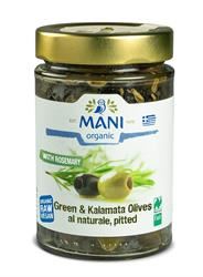 Mani | Organic Mixed Olives al Naturale Pitted with Rosemary 175g | 175g