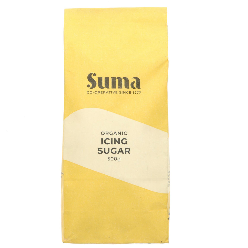 Organic vegan icing sugar by Suma - guilt-free baking made easy. 500g.