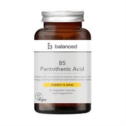 Balanced | B5 Pantothenic Acid 30 Veggie Caps - Reusable Bottle | 30 capsule