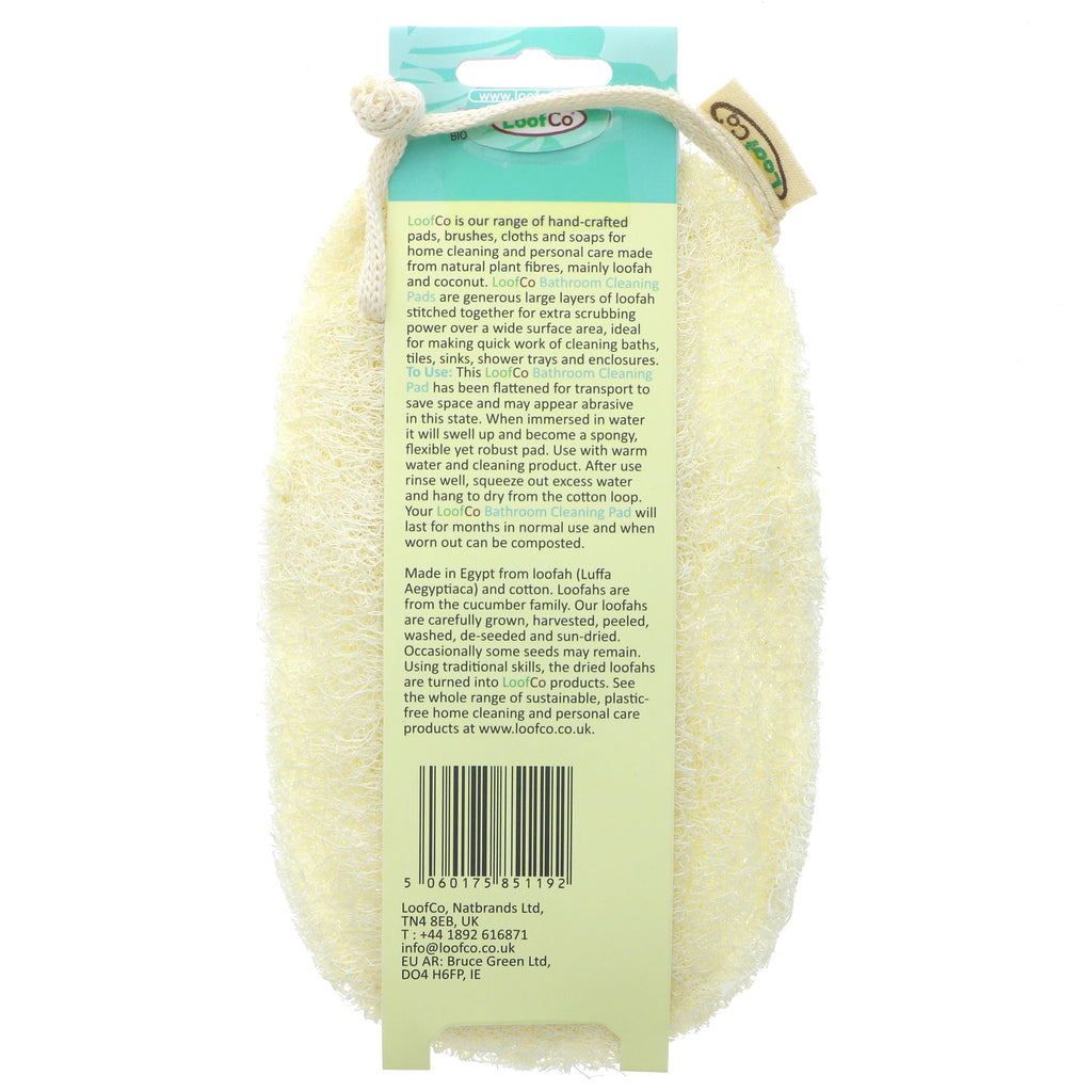 Loofco Bathroom Cleaning Pad | Natural Luffa | Vegan Scrubber