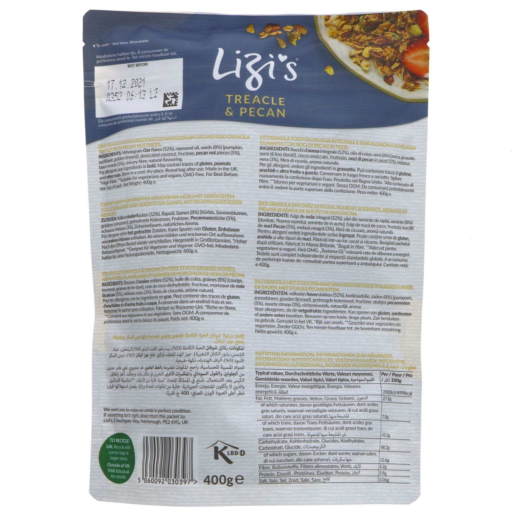 Lizi's Granola Treacle Pecan 400g