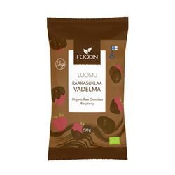 Foodin | Organic Raw Chocolate Coated Raspberry 50g | 50g