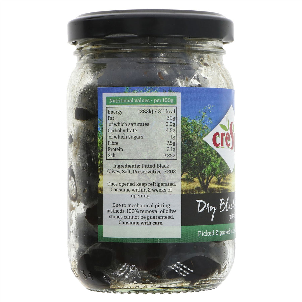 Crespo | Pitted Dry Black Olives | 110G