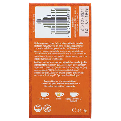 Yogi Tea | Natural Wellbeing - Mandarin Oil, Hibiscus | 17 bags