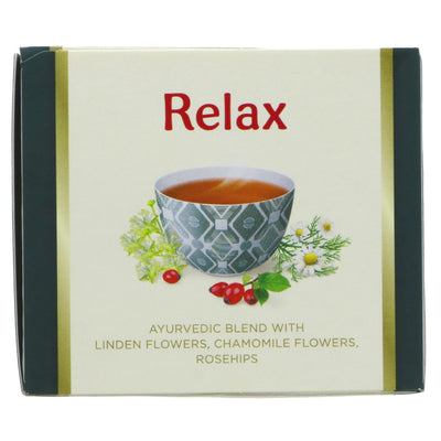 Organic vegan Yogi Tea Relax blend - linden, chamomile, rosehips. Soothing and perfect for unwinding. 17 bags.