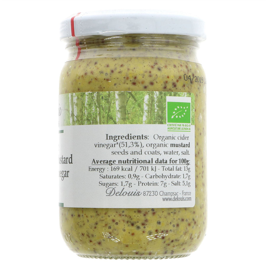 Organic vegan-friendly Wholegrain Mustard for bold and tangy flavor. Perfect for sandwiches, dressings, and marinades.