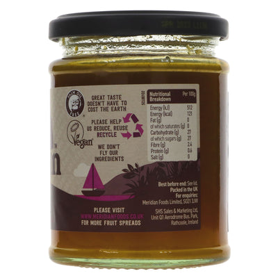 Organic vegan Apricot Spread - 284G by Meridian. Made with organic apricots & apple juice concentrate. Perfect for toast, scones, or recipes.