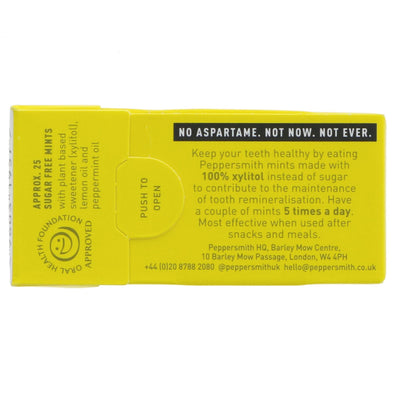 Peppersmith Sicilian Lemon Peppermints - 100% Xylitol Dental Packs - Vegan Mints for Fresh Breath!