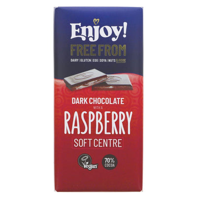 Enjoy Raw Chocolate | Dark Chocolate Raspberry Bar | 70g