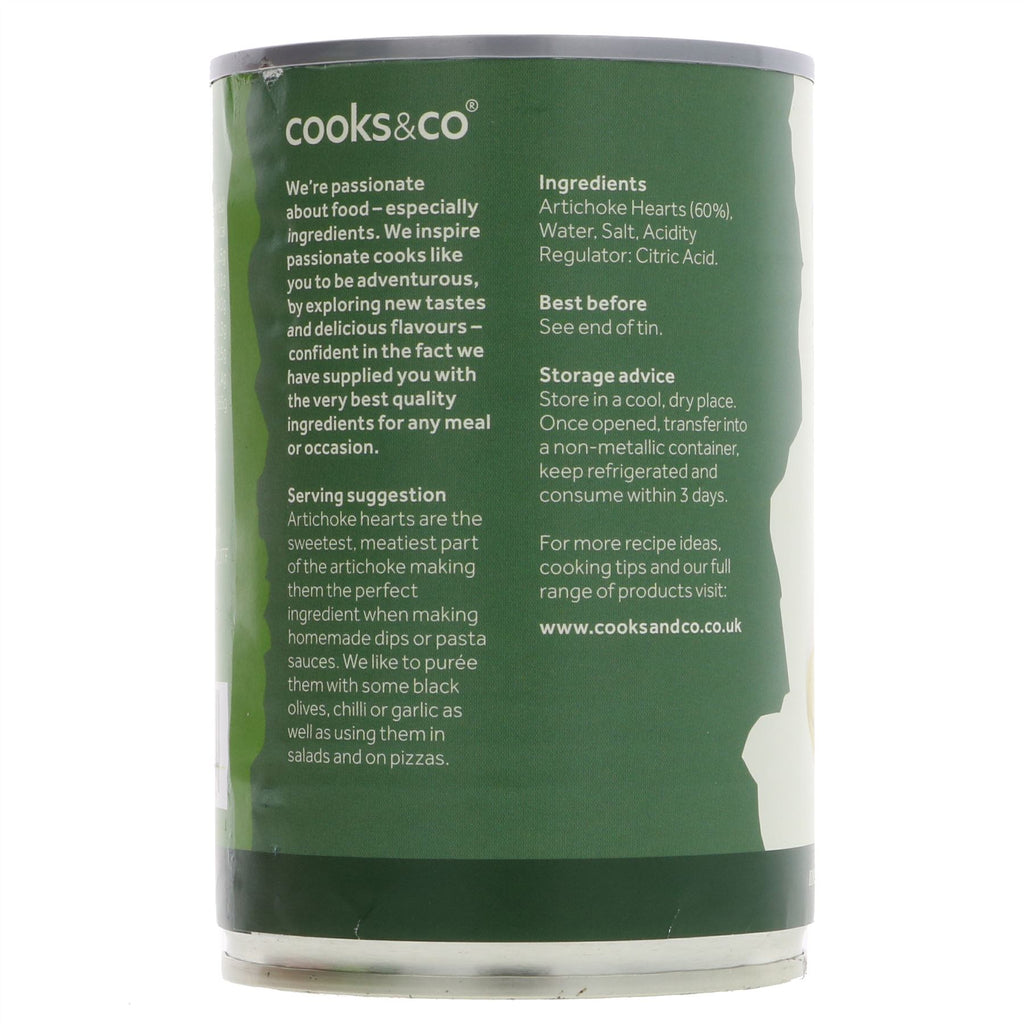 Cooks & Co Artichoke Hearts in Brine - Tangy & Delicious - Vegan & Gluten-Free - Perfect for Salads, Pizzas & Pasta.