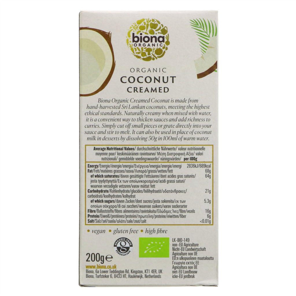 Biona | Creamed Coconut Organic | 200g