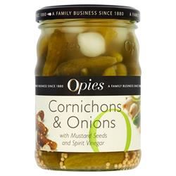 Opies | Opies Cornichons & Onions with Mustard Seeds 350g | 350g