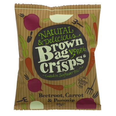 Brown Bag Crisps | Veggie Chips - Hand Cooked, 40g | Gluten-Free & Vegan