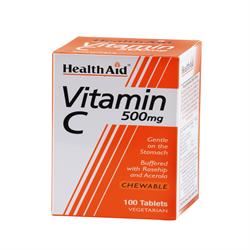 HealthAid | Vitamin C 500mg - Chewable (Orange Flavour) - 100 Tablets | 100 tablet