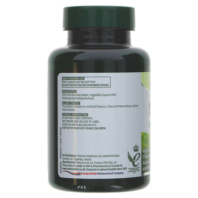 Natures Aid Spirulina - Blue Green Algae | Vegan and Gluten-Free - 90 Capsules