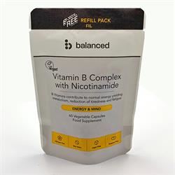 Balanced | Vitamin B Complex 60 Veggie Caps - Refill Pouch | 60 capsule