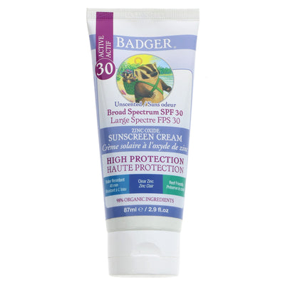 Badger Balm | Sunscreen Clear Zinc SPF30 - Unscented | 87ml