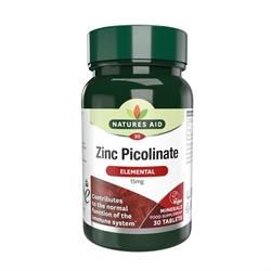 Natures Aid | Zinc Picolinate 15mg elemental 30 Tablets | 30 tablet