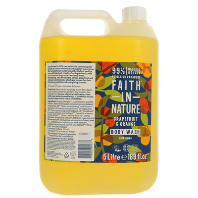 Faith In Nature | Body Wash-grapefruit & Orange | 5L