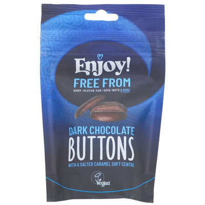 Enjoy Raw Chocolate | Salted Caramel Filled Chocolate Buttons | 96G