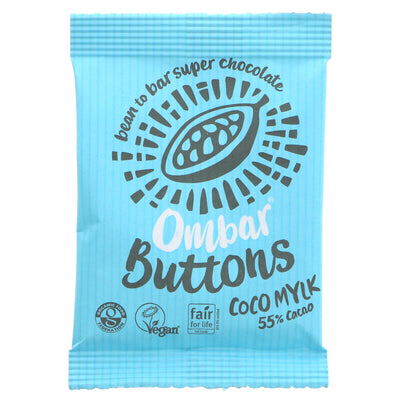 Organic Fairtrade Coco Mylk Chocolate Buttons - Vegan & Gluten-Free, Perfect for Snacking & Baking, No Added Sugar. Contains Live Cultures.