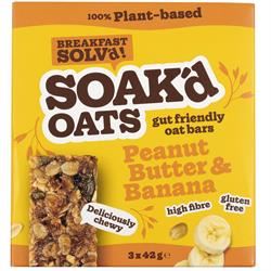 SOAK'd OATS | Gut Friendly Oat Bars - Peanut Butter & Banana Multipack 126g | 126g