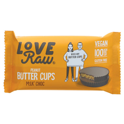 Indulge guilt-free with Love Raw's M:ilk Chocolate PNB Cups. 🍫 Gluten-free, vegan, and with no added sugar. Perfect for everyday snacking! #peanutbutter #chocolate #vegan #glutenfree
