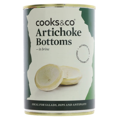 Cooks & Co Artichoke Bottoms In Brine - Delicious Mediterranean taste, perfect for salads & pasta. Vegan. No VAT.