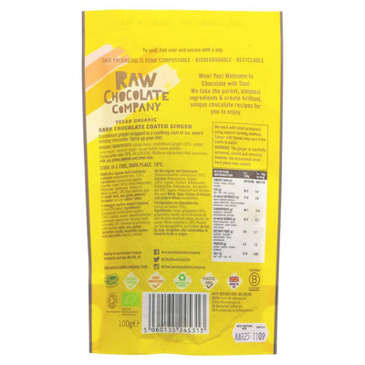 Raw Chocolate Company | Raw Chocolate Covered Ginger | 100G