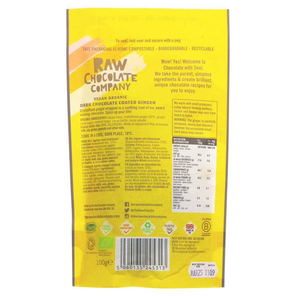 Raw Chocolate Company | Raw Chocolate Covered Ginger | 100G