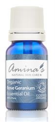 Amina's Natural Skincare | Pure Organic Rose Geranium Essential Oil 10ml | 10ml