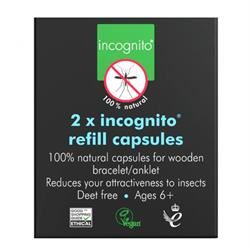 incognito | Refill Capsules For Wooden Bead Insect Repellent Bracelet- 2 Caps | 7g