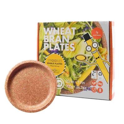 Stroodles | Edible Plates (20cm) from Wheat Bran | 10pc