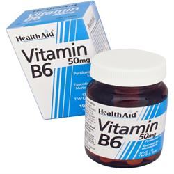 HealthAid | Vitamin B6 (Pyridoxine HCl) 50mg - 100 Tablets | 100 tablet