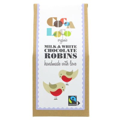 Cocoa Loco | Milk & White Chocolate Robins | 100g