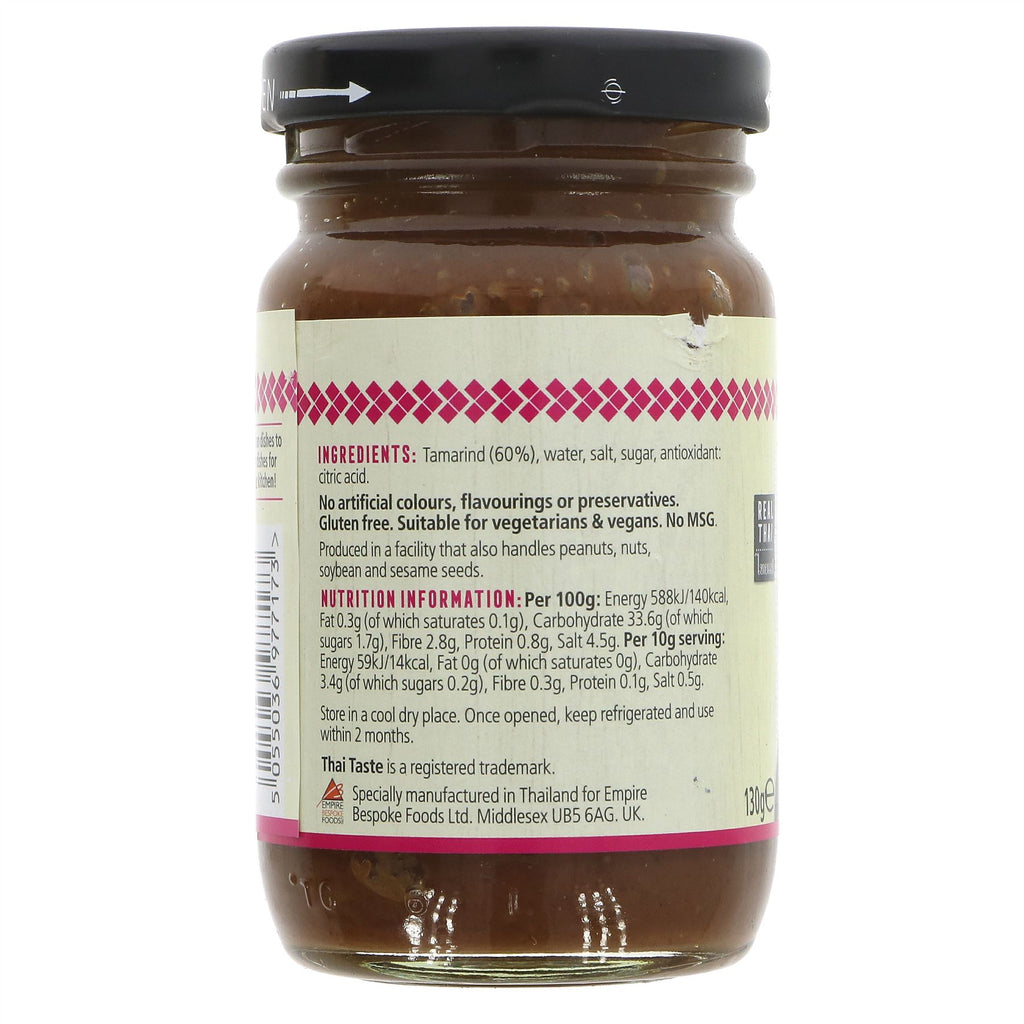 Thai Taste Tamarind Paste, 130g: Tangy & sour flavour for Asian dishes. Authentic Thai taste. Gluten-free, vegan & no added sugar.