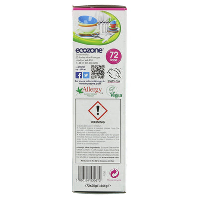 Ecozone Dishwasher Tablets 72 - Vegan, Eco-Friendly, Grease-Cutting Results.